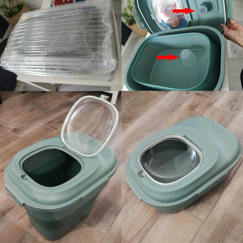 Opslagcontainer voor voedsel voor huisdieren, grote capaciteit, opvouwbare emmer voor honden en katten, insectenbestendig, vochtbestendig, voedseldoos voor huisdieren, hondenaccessoires